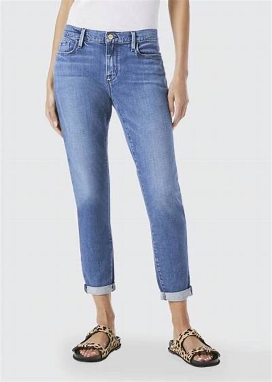 Frame Le Garcon Slouchy Skinny Mid-Rise Denim Blue Jeans Size 27